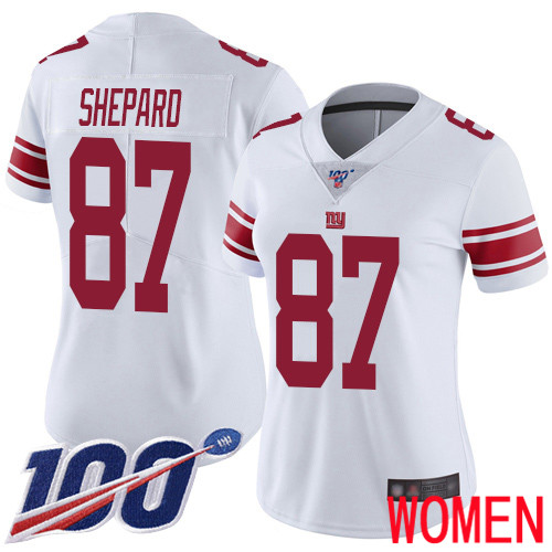Women New York Giants #87 Sterling Shepard White Vapor Untouchable Limited Player 100th Season Football NFL Jersey